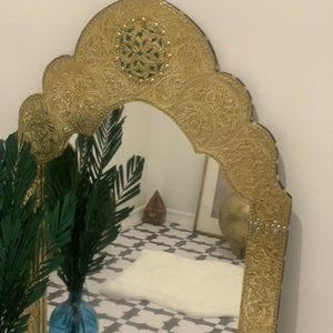 Gold Antique Style Moroccan Mirror